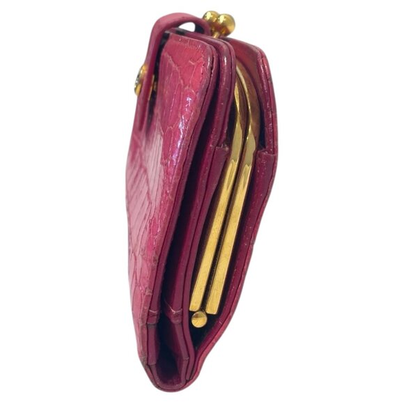 Miu Miu Pink Embossed Patent Leather Wallet - Picture 3 of 4